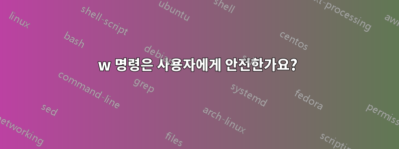 w 명령은 사용자에게 안전한가요?