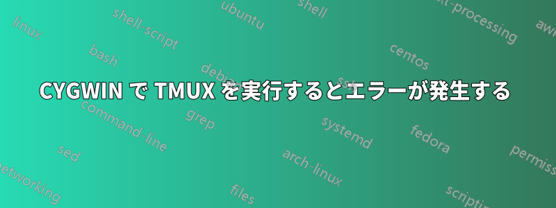 CYGWIN で TMUX を実行するとエラーが発生する