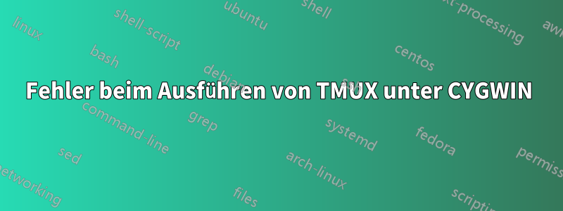 Fehler beim Ausführen von TMUX unter CYGWIN