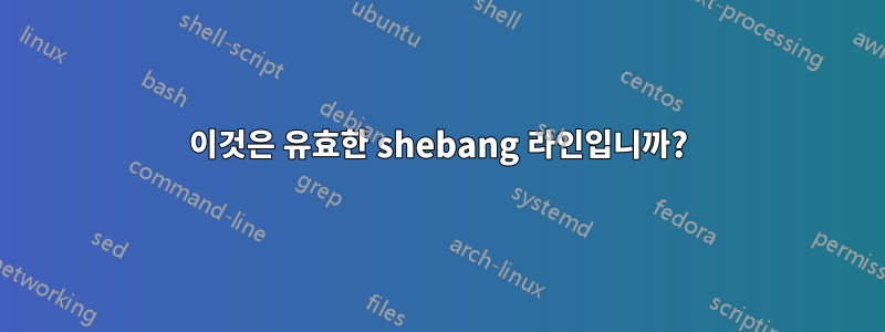 이것은 유효한 shebang 라인입니까?