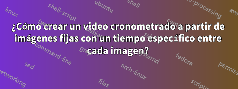 ¿Cómo crear un video cronometrado a partir de imágenes fijas con un tiempo específico entre cada imagen?