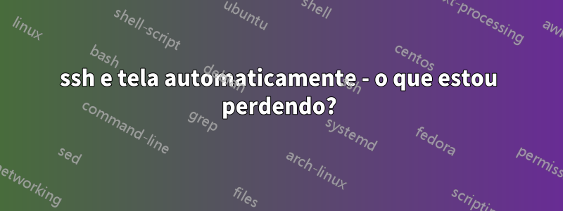 ssh e tela automaticamente - o que estou perdendo?