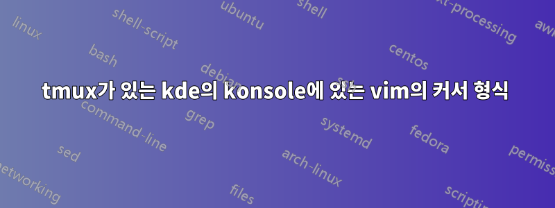 tmux가 있는 kde의 konsole에 있는 vim의 커서 형식