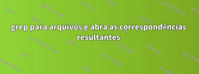 grep para arquivos e abra as correspondências resultantes