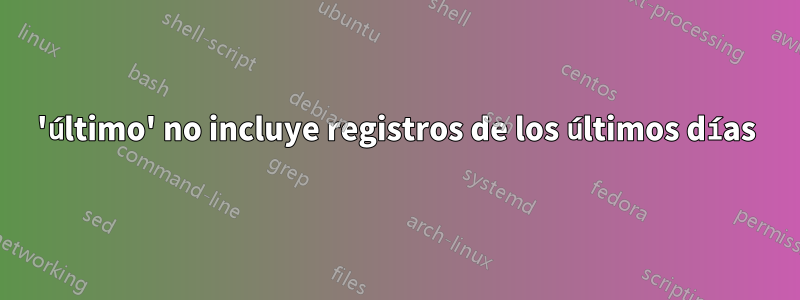 'último' no incluye registros de los últimos días