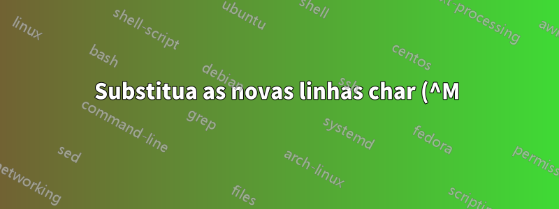 Substitua as novas linhas char (^M) em todos os arquivos e renomeie o arquivo com base na string char