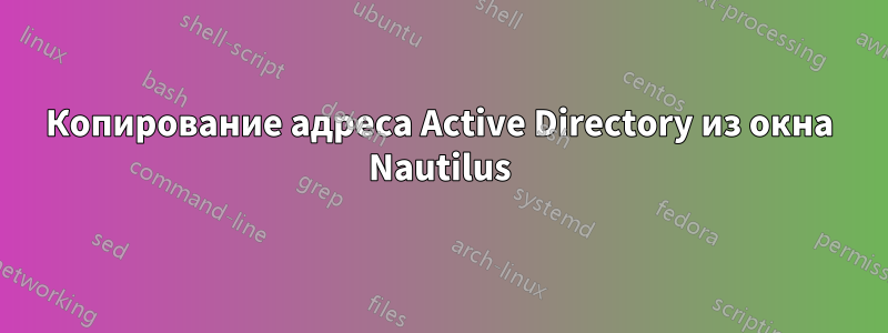 Копирование адреса Active Directory из окна Nautilus