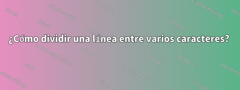 ¿Cómo dividir una línea entre varios caracteres?
