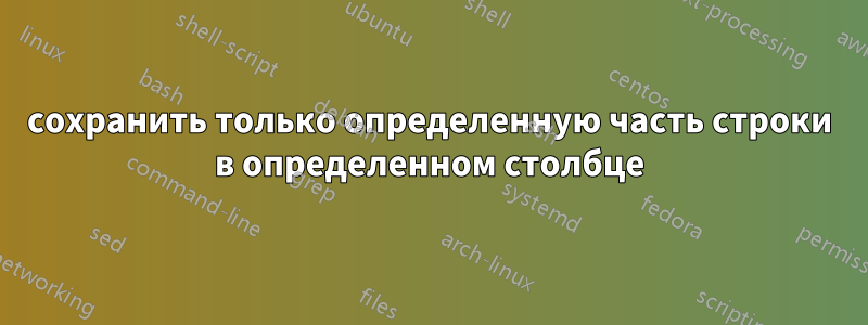сохранить только определенную часть строки в определенном столбце