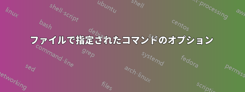 ファイルで指定されたコマンドのオプション