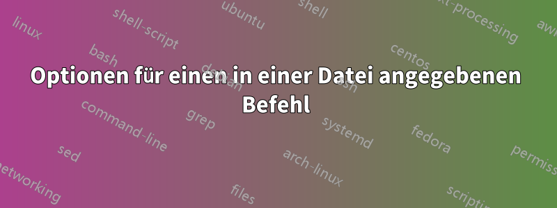 Optionen für einen in einer Datei angegebenen Befehl
