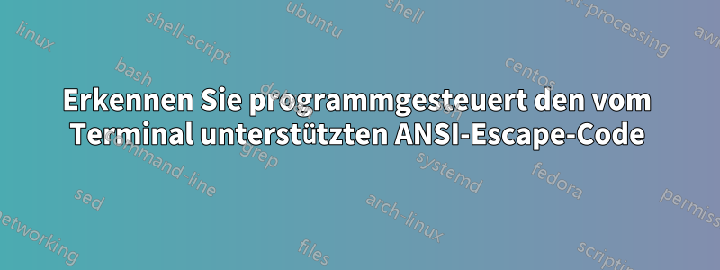 Erkennen Sie programmgesteuert den vom Terminal unterstützten ANSI-Escape-Code