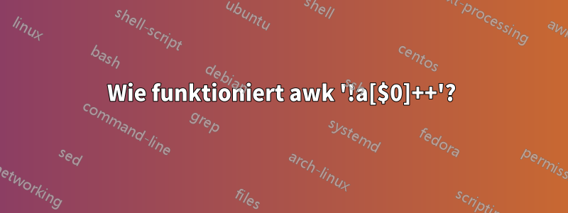 Wie funktioniert awk '!a[$0]++'?