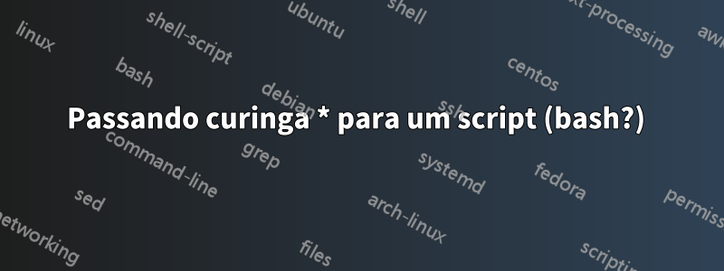 Passando curinga * para um script (bash?) 