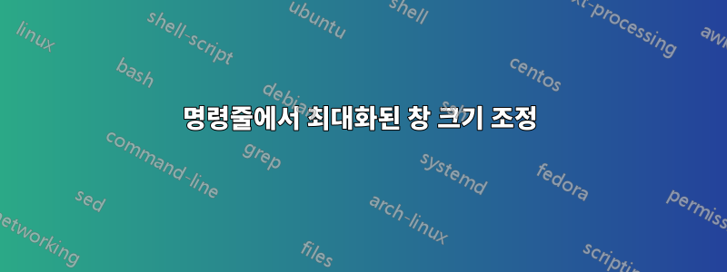 명령줄에서 최대화된 창 크기 조정