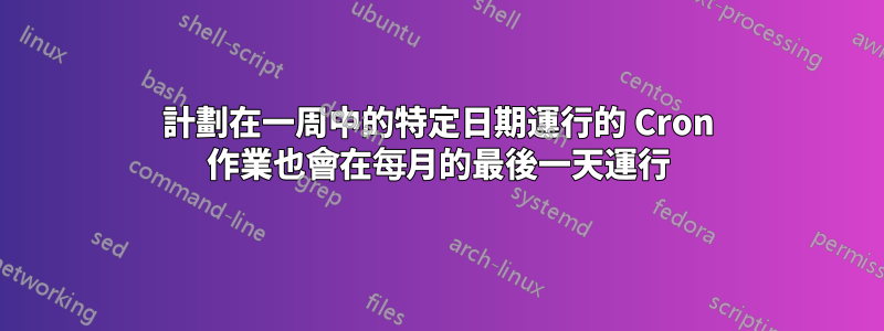 計劃在一周中的特定日期運行的 Cron 作業也會在每月的最後一天運行