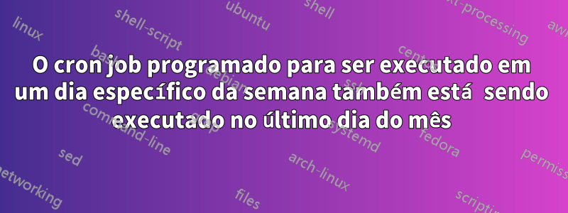 O cron job programado para ser executado em um dia específico da semana também está sendo executado no último dia do mês