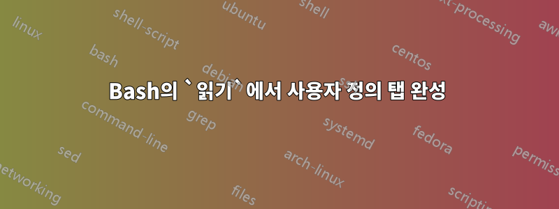 Bash의 `읽기`에서 사용자 정의 탭 완성