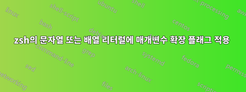 zsh의 문자열 또는 배열 리터럴에 매개변수 확장 플래그 적용