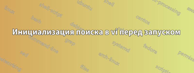 Инициализация поиска в vi перед запуском