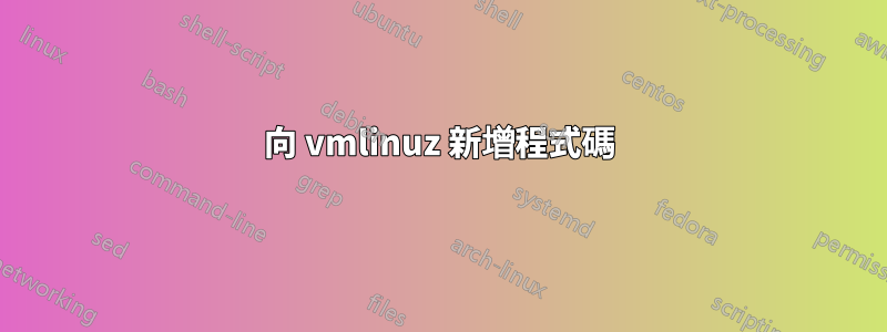 向 vmlinuz 新增程式碼