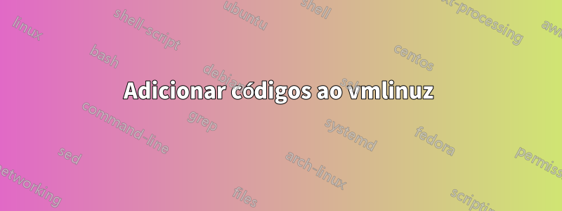 Adicionar códigos ao vmlinuz
