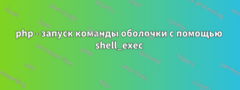 php - запуск команды оболочки с помощью shell_exec