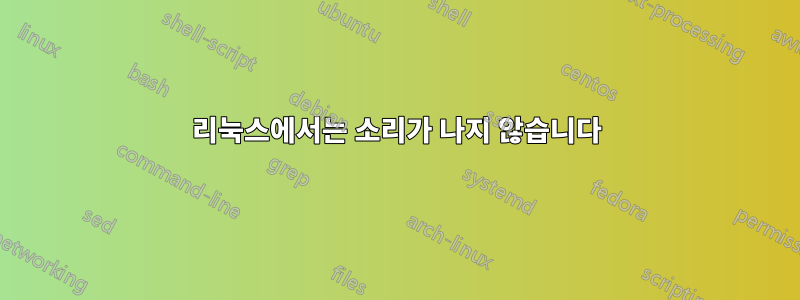 리눅스에서는 소리가 나지 않습니다