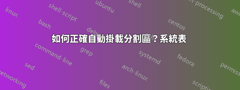 如何正確自動掛載分割區？系統表