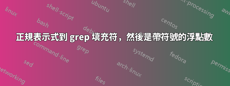 正規表示式到 grep 填充符，然後是帶符號的浮點數