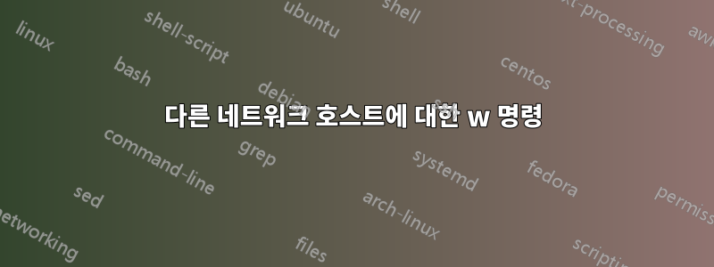 다른 네트워크 호스트에 대한 w 명령