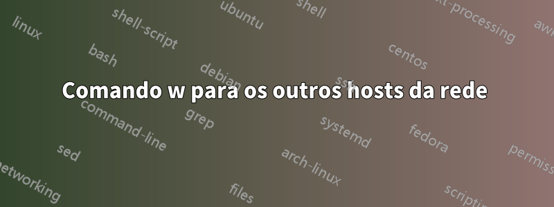 Comando w para os outros hosts da rede