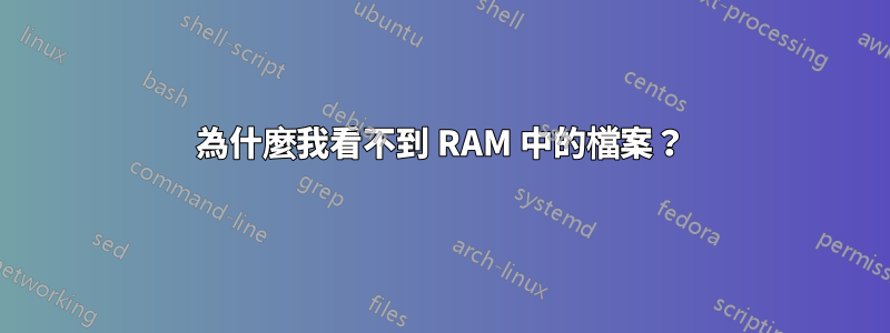 為什麼我看不到 RAM 中的檔案？