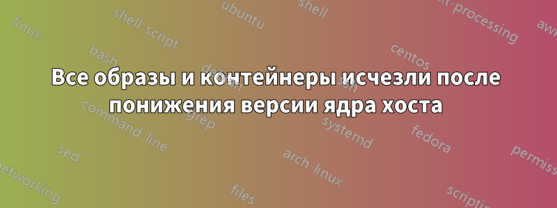 Все образы и контейнеры исчезли после понижения версии ядра хоста