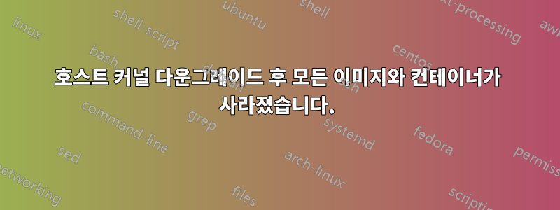 호스트 커널 다운그레이드 후 모든 이미지와 컨테이너가 사라졌습니다.