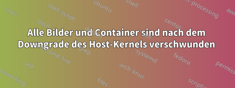 Alle Bilder und Container sind nach dem Downgrade des Host-Kernels verschwunden