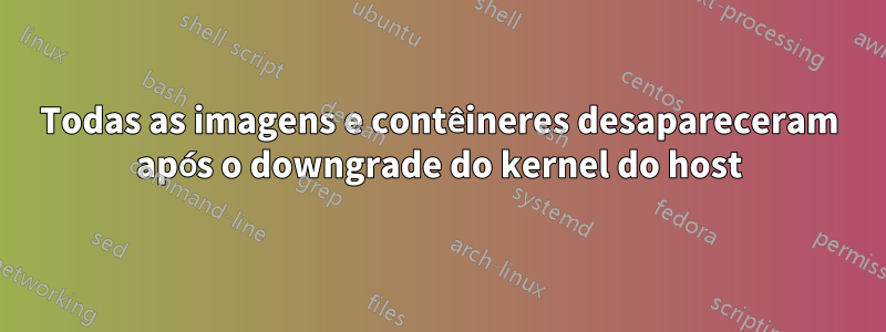 Todas as imagens e contêineres desapareceram após o downgrade do kernel do host