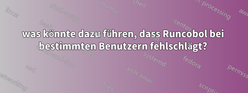 was könnte dazu führen, dass Runcobol bei bestimmten Benutzern fehlschlägt?