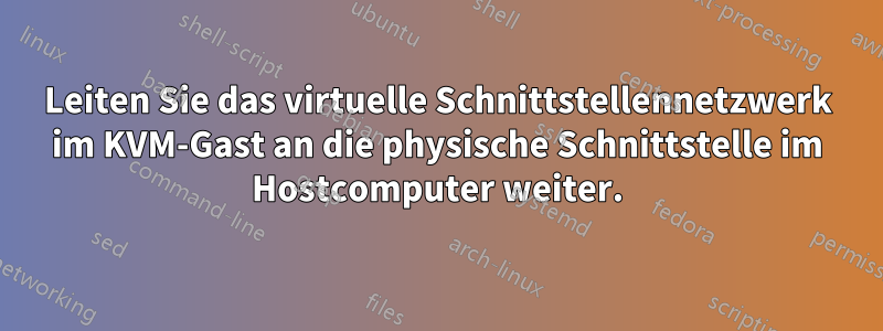 Leiten Sie das virtuelle Schnittstellennetzwerk im KVM-Gast an die physische Schnittstelle im Hostcomputer weiter.