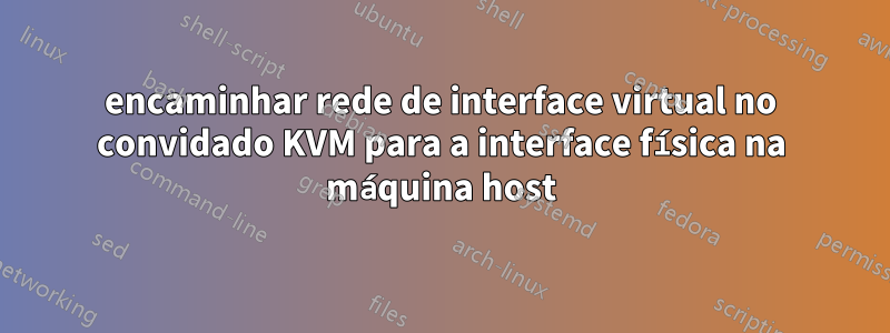 encaminhar rede de interface virtual no convidado KVM para a interface física na máquina host