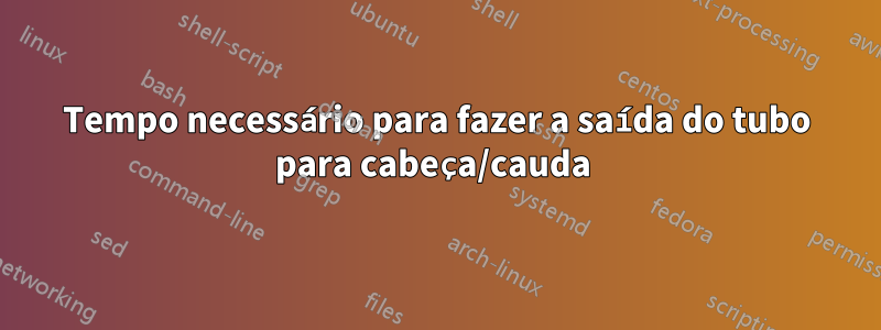 Tempo necessário para fazer a saída do tubo para cabeça/cauda 