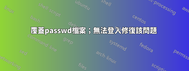 覆蓋passwd檔案；無法登入修復該問題