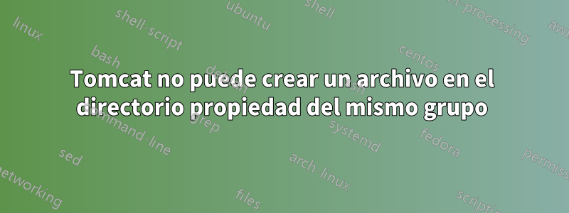 Tomcat no puede crear un archivo en el directorio propiedad del mismo grupo