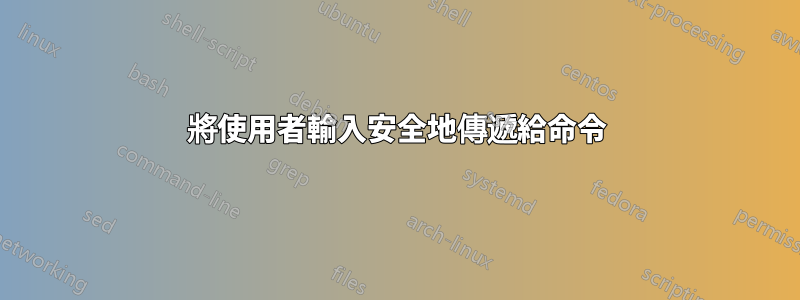 將使用者輸入安全地傳遞給命令