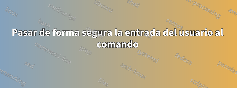 Pasar de forma segura la entrada del usuario al comando