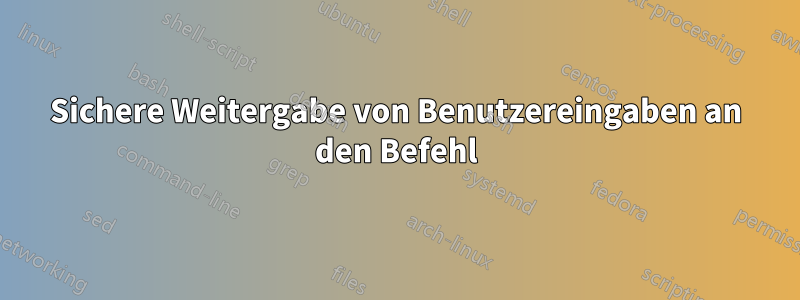 Sichere Weitergabe von Benutzereingaben an den Befehl