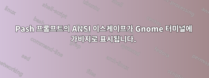 Pash 프롬프트의 ANSI 이스케이프가 Gnome 터미널에 가비지로 표시됩니다.