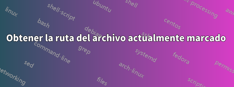 Obtener la ruta del archivo actualmente marcado