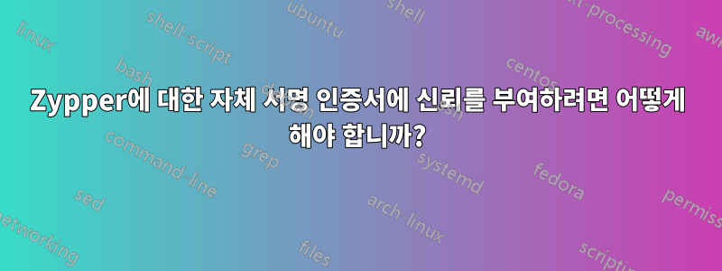 Zypper에 대한 자체 서명 인증서에 신뢰를 부여하려면 어떻게 해야 합니까?