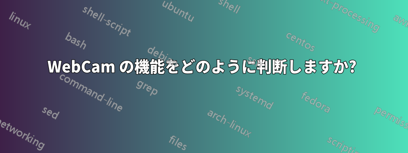 WebCam の機能をどのように判断しますか?